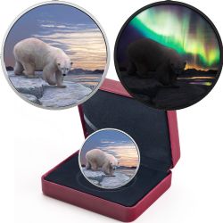 ARCTIC ANIMALS AND NORTHERN LIGHTS -  POLAR BEAR -  2018 CANADIAN COINS 01
