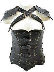 ARMORS -  LEATHER ARMOR CORSET - BLACK (MEDIUM)