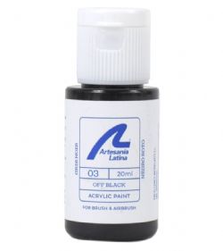 ARTESANIA LATINA -  WATER-BASED PAINT - OFF BLACK (20 ML) 27703
