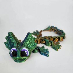 ARTICULATED SENSORY TOY -  AQUATIC LIZARD (BIG) - RANDOM COLOR