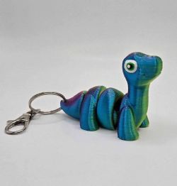 ARTICULATED SENSORY TOY -  BRONTOSAURUS - KEYCHAIN - RANDOM COLOR