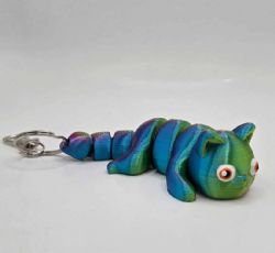 ARTICULATED SENSORY TOY -  CAT - KEYCHAIN - RANDOM COLOR