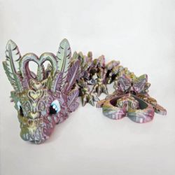 ARTICULATED SENSORY TOY -  HEART LIGHT DRAGON - RANDOM COLOR