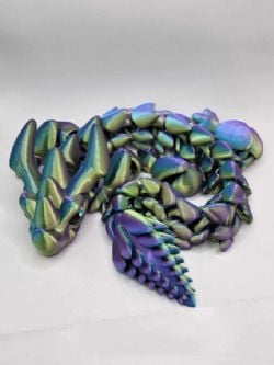 ARTICULATED SENSORY TOY -  HORNED DARGON - RANDOM COLOR