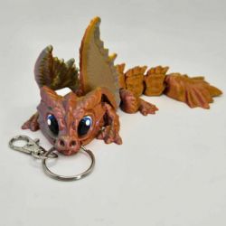 ARTICULATED SENSORY TOY -  MINI DRAGON - KEYCHAIN -RANDOM COLOR