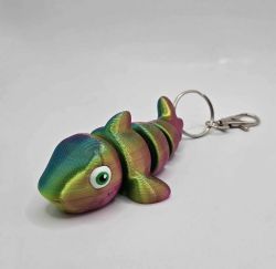 ARTICULATED SENSORY TOY -  SHARK - KEYCHAIN - RANDOM COLOR