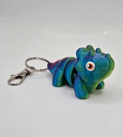 ARTICULATED SENSORY TOY -  TRICERATOPS - KEYCHAIN - RANDOM COLOR