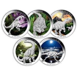 AUSTRALIAN AGE OF DINOSAURS -  5-COIN COMPLETE COLLECTION -  2015 AUSTRALIAN COINS