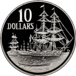 AUSTRALIAN COINS -  LANDING OF GOVERNOR PHILLIP 10$ SILVER COIN -  1988 AUSTRALIAN COINS