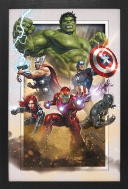 AVENGERS -  KICKING UP DUST - FRAMED PICTURE (WHITE) (13