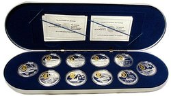 AVIATION -  10-COIN SET - AVIATION COLLECTION SECOND SERIES -  1995-1999 CANADIAN COINS
