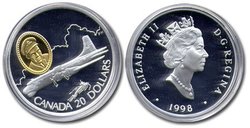 AVIATION -  CANADAIR CP-107 ARGUS -  1998 CANADIAN COINS 17