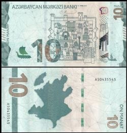 AZERBAIJAN -  10 MANAT 2021 (UNC)