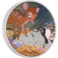 BAMBI -  BAMBI 80TH ANNIVERSARY: BAMBI AND FLOWER -  2022 NEW ZEALAND COINS 02