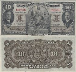 BANQUE CANADIENNE NATIONALE -  1935 10-DOLLAR NOTE -  1935 CANADIAN BANKNOTES
