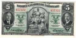 BANQUE CANADIENNE NATIONALE -  1936 5-DOLLAR NOTE -  BILLETS DU CANADA 1935