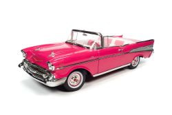 BARBIE -  CHEVROLET - 1957 PINK BEL AIR CONVERTIBLE - 1/18 -  SILVER SCREEN SERIES