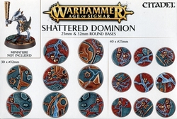 BASES -  25 AND 32 MM ROUND BASES (60) -  SHATTERED DOMINION