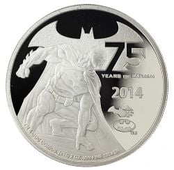 BATMAN: 75TH ANNIVERSARY -  2 OZ. FINE SILVER COIN (2014) -  2014 THE ISLAND OF NIUE COINS 01