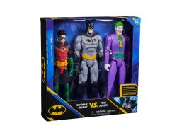 BATMAN -  SET OF 3 ARTICULATED FIGURINES - BATMAN & ROBIN VS. THE JOKER (12 INCHES) -  DC COMICS