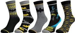 BATMAN -  SYMBOL & SUIT CREW SOCK 5 PACK