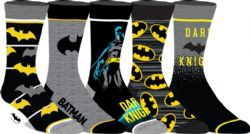 BATMAN -  SYMBOL & SUIT CREW SOCK 5 PACK