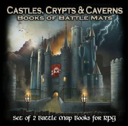BATTLE MATS -  CASTLE CRYPTS AND CAVERNS (MULTILINGUAL) -  BOOK OF BATTLE MATS