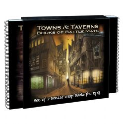BATTLE MATS -  TOWNS AND TAVERNES (MULTILINGUAL) -  BOOK OF BATTLE MATS