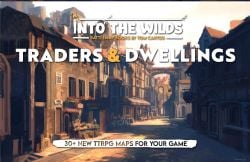 BATTLE MATS -  TRADERS AND DWELLINGS -  INTO THE WILDS BATTLEMAP BOOKS