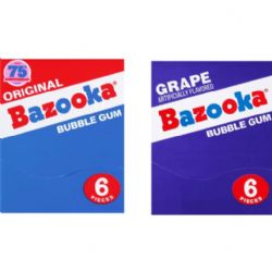 BAZOOKA -  BUBBLE GUM - ORIGINAL OR GRAPE