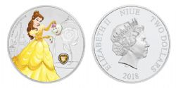 BEAUTY AND THE BEAST -  DISNEY PRINCESS WITH GEMSTONE: BELLE -  2018 NEW ZEALAND COINS 02