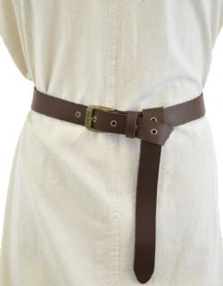 BELTS -  LEATHER BELT WITH MEDIEVAL KNOT - BROWN (2X-LARGE)