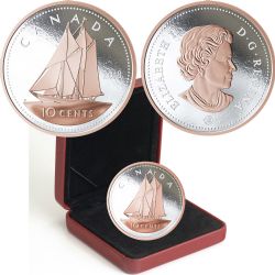 BIG COINS WITH SELECTIVE PLATED ROSE GOLD -  10-CENT -  2018 CANADIAN COINS 03