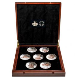 BIG COINS WITH SELECTIVE PLATED ROSE GOLD -  COMPLETE SERIE- WITH THE SUBSCRIPTION BOX -  2018 CANADIAN COINS 07