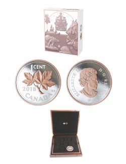 BIG COINS WITH SELECTIVE PLATED ROSE GOLD -  PENNY - WITH THE SUBSCRIPTION BOX -  2018 CANADIAN COINS 07