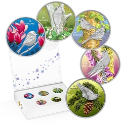 BIRDS AMONG NATURE'S COLOURS -  5-COIN SET -  2017 CANADIAN COINS