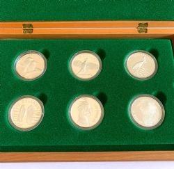 BIRDS OF AUSTRALIA: -  1989-1994 SILVER PROOF COLLECTION - 6 COINS -  AUSTRALIA COINS