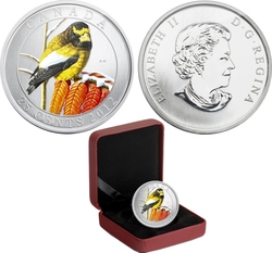 BIRDS OF CANADA -  EVENING GROSBEAK -  2012 CANADIAN COINS 10
