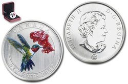 BIRDS OF CANADA -  RUBY-THROATED HUMMINGBIRD -  2007 CANADIAN COINS 01