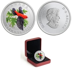 BIRDS OF CANADA -  SCARLET TANAGER -  2014 CANADIAN COINS 14