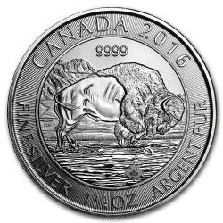 BISON - 1 1/4 OUNCE FINE SILVER COIN -  2016 CANADIAN COINS