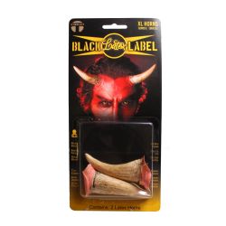 BLACK LATEX LABEL -  XL DEVIL HORNS