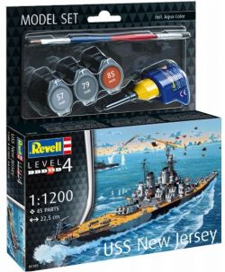 BOAT -  MODEL SET - BATTLESHIP U.S.S. NEW JERSEY - 1/1200 -  REVELL