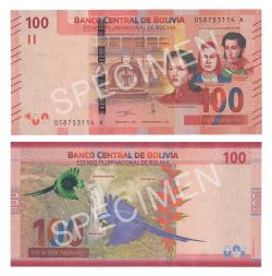 BOLIVIA -  100 PESOS BOLIVIANOS 2018 (UNC)