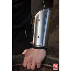 BRACERS -  READY FOR BATTLE STEEL ARM PROTECTION - POLISHED STEEL (LARGE)