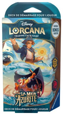 BRDISNEY LORCANA -  DECK DE DÉMARRAGE - JIM HAWKINS & TIGROU - AMBRE/RUBI (FRENCH) -  LA MER AZURITE