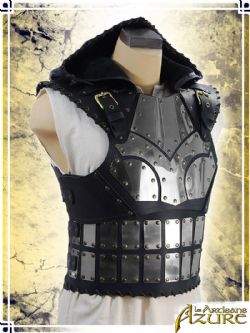 BREASTPLATES -  SCOUNDREL ARMOR WITH HOOD AND STAINLESS STEEL - BLACK (LARGE)
