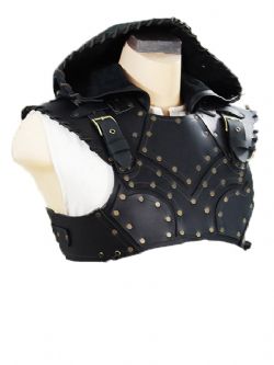 BREASTPLATES -  SCOUNDREL ARMOR WITH HOOD - BLACK