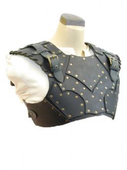 BREASTPLATES -  SCOUNDREL'S LEATHER ARMOR (TORSO ONLY) - BLACK (LARGE)