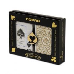 BRIDGE SIZE PLAYING CARDS -  1546 BLACK AND GOLD (JUMBO INDEX)